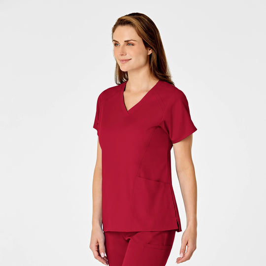 Wink Scrubs Women's 4 Pocket V-Neck Scrub Top Red | scrub-supply.com