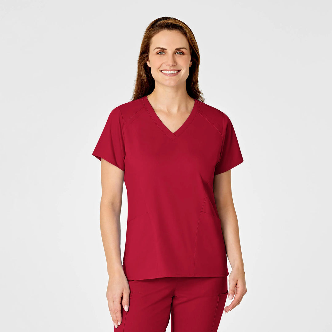 Wink Scrubs Women's 4 Pocket V-Neck Scrub Top Red | scrub-supply.com