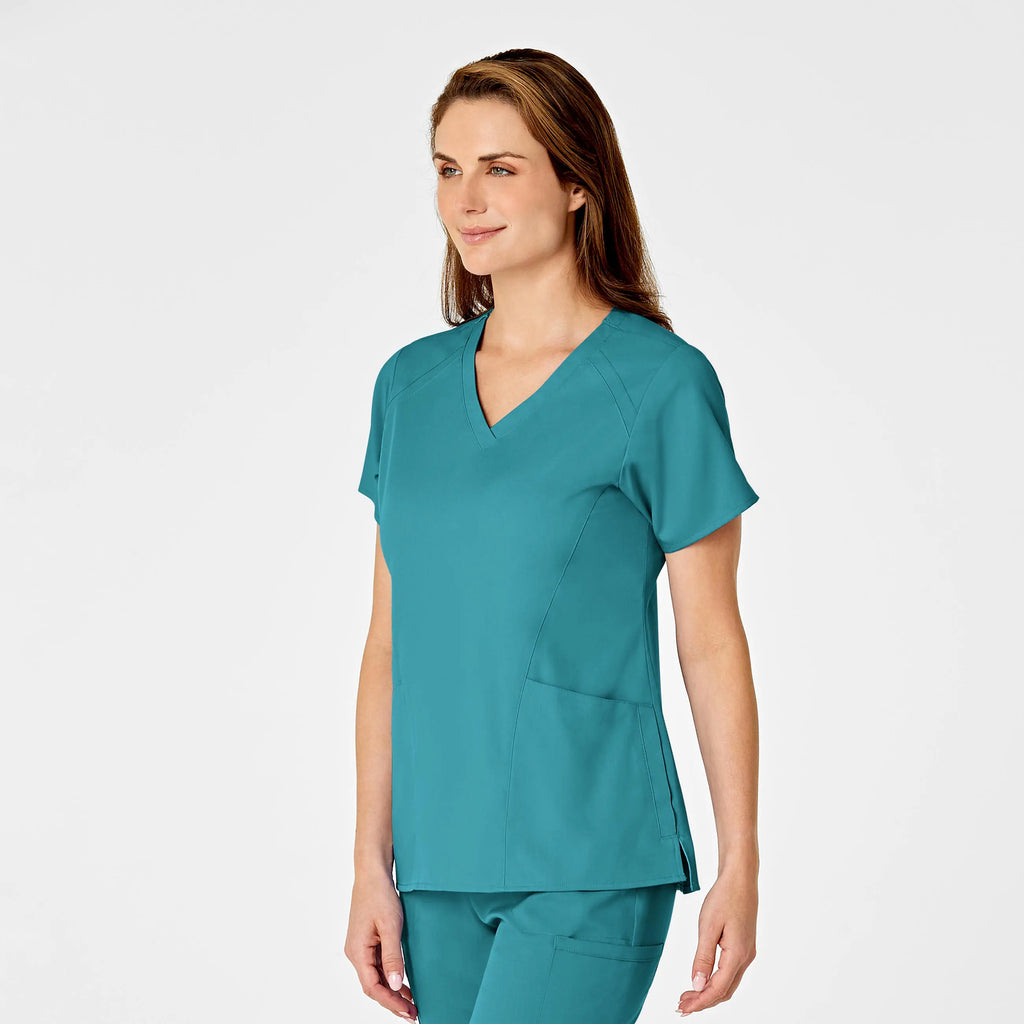 Wink Scrubs Women's 4 Pocket V-Neck Scrub Top Teal | scrub-supply.com