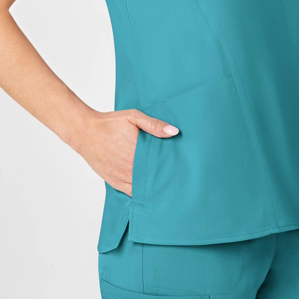 Wink Scrubs Women's 4 Pocket V-Neck Scrub Top Teal | scrub-supply.com