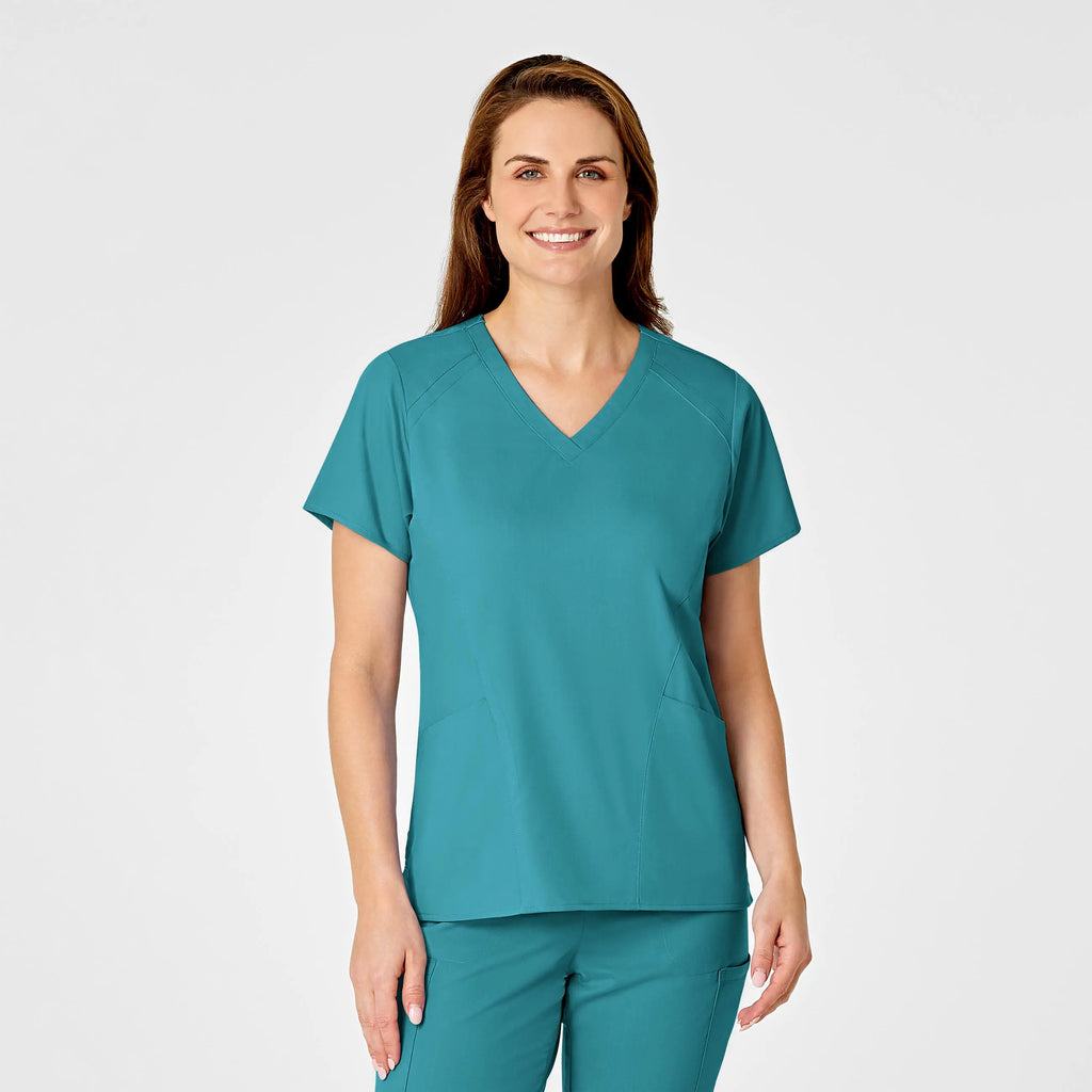 Wink Scrubs Women's 4 Pocket V-Neck Scrub Top Teal | scrub-supply.com