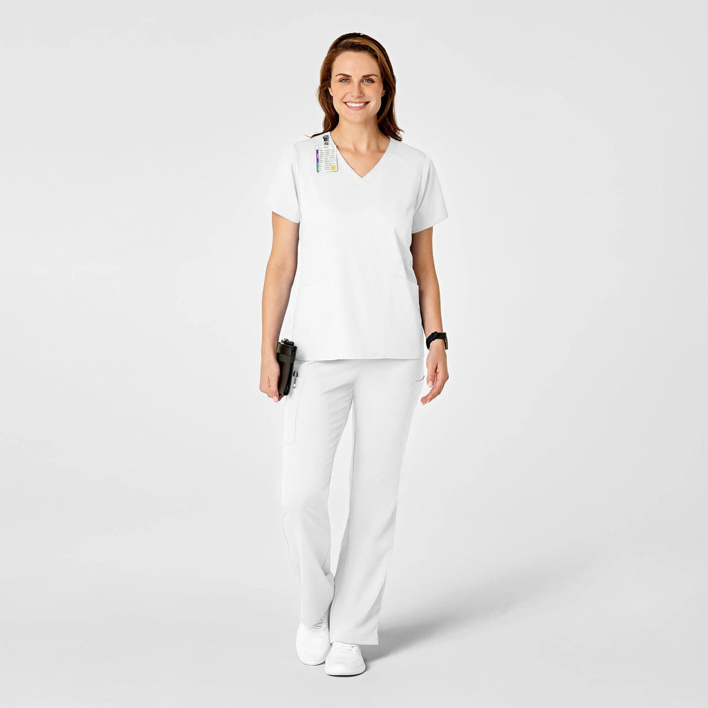 Wink Scrubs Women's 4 Pocket V-Neck Scrub Top White | scrub-supply.com