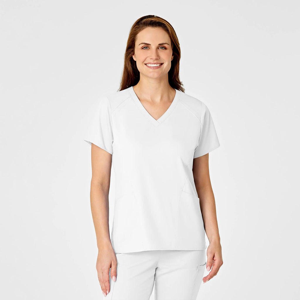 Wink Scrubs Women's 4 Pocket V-Neck Scrub Top White | scrub-supply.com