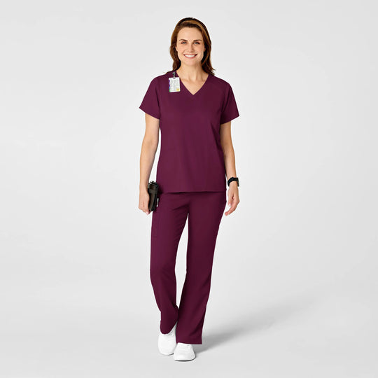 Wink Scrubs Women's 4 Pocket V-Neck Scrub Top Wine | scrub-supply.com