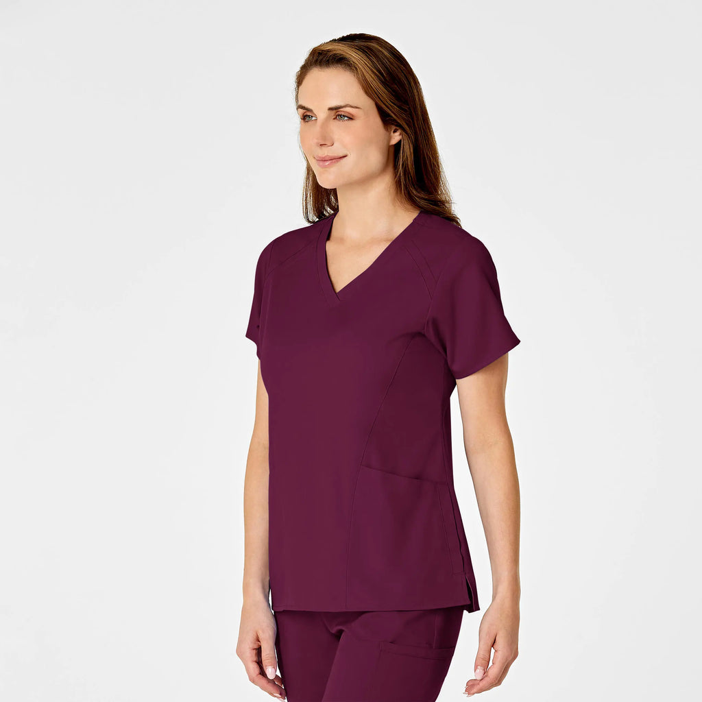 Wink Scrubs Women's 4 Pocket V-Neck Scrub Top Wine | scrub-supply.com