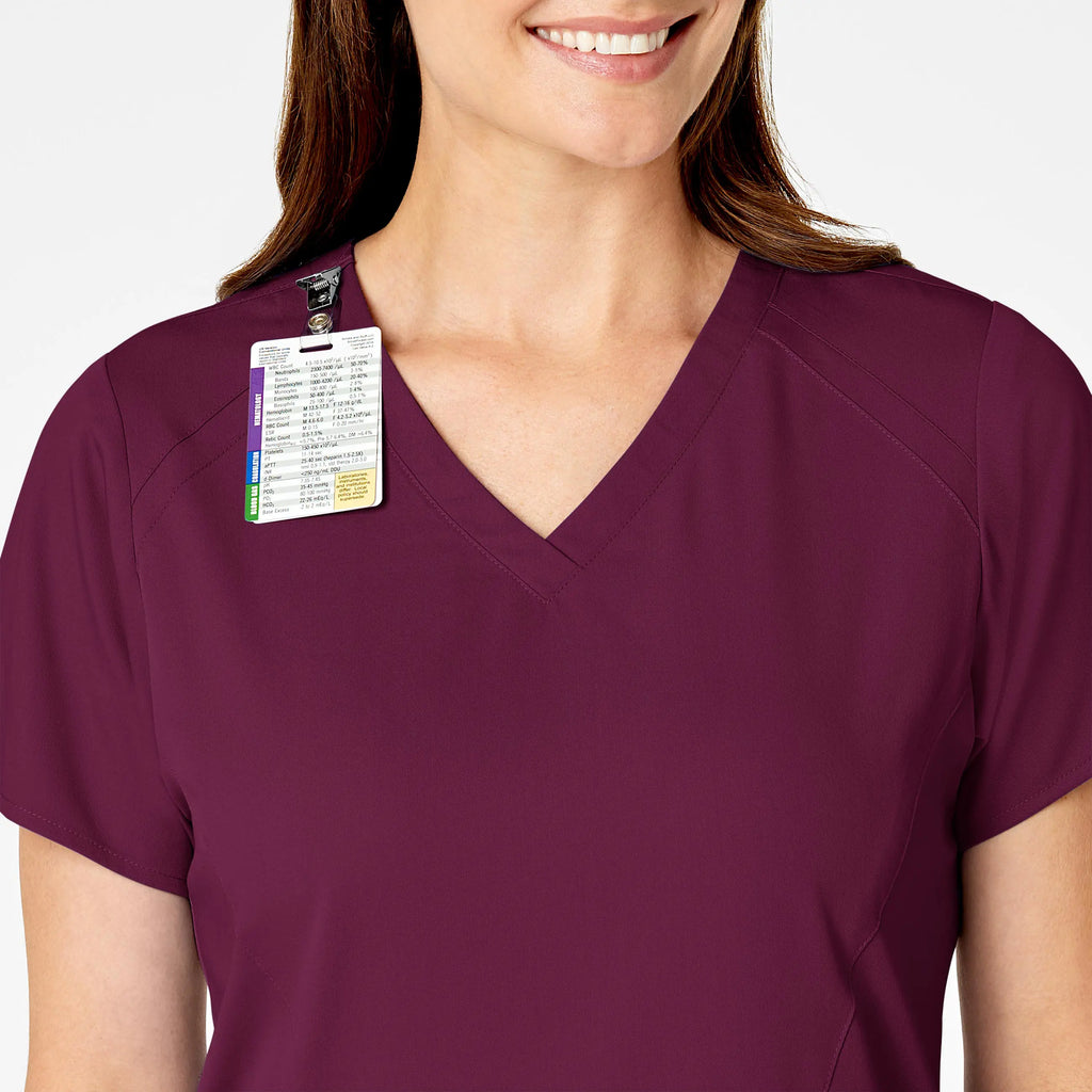 Wink Scrubs Women's 4 Pocket V-Neck Scrub Top Wine | scrub-supply.com