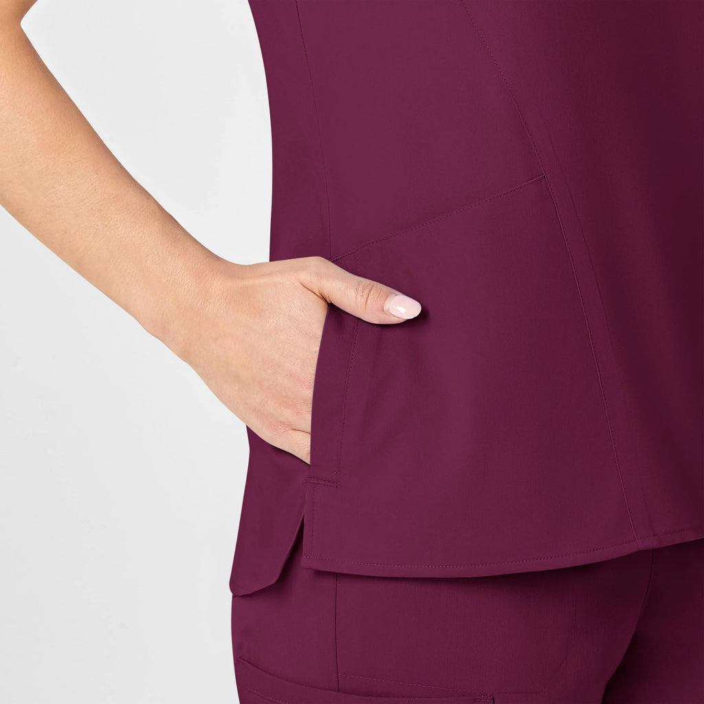 Wink Scrubs Women's 4 Pocket V-Neck Scrub Top Wine | scrub-supply.com