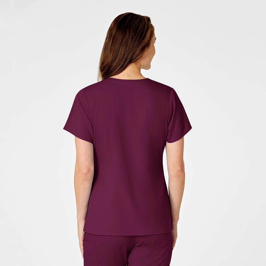 Wink Scrubs Women's 4 Pocket V-Neck Scrub Top Wine | scrub-supply.com