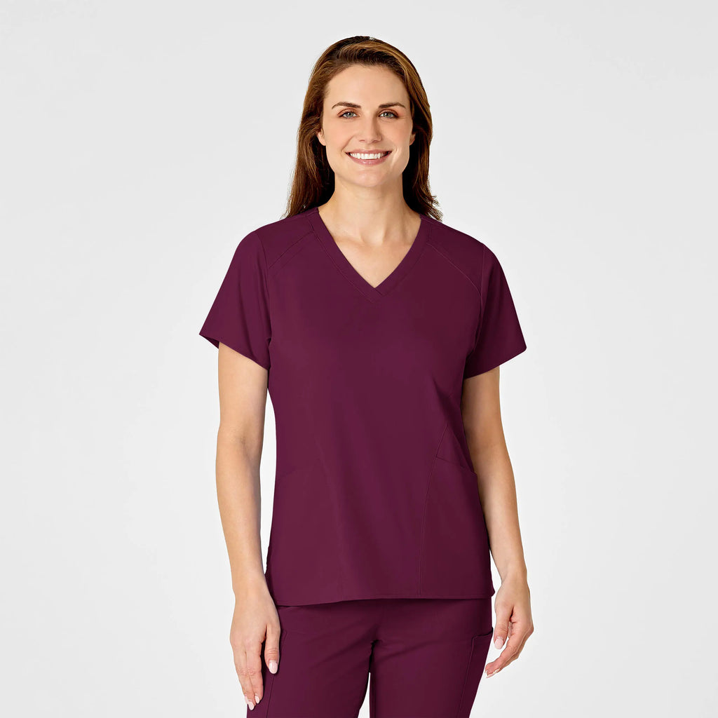 Wink Scrubs Women's 4 Pocket V-Neck Scrub Top Wine | scrub-supply.com