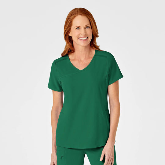 Wink Scrubs Women's RENEW Mock Wrap Scrub Top Hunter | scrub-supply.com