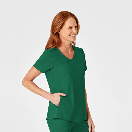 Wink Scrubs Women's RENEW Mock Wrap Scrub Top Hunter | scrub-supply.com