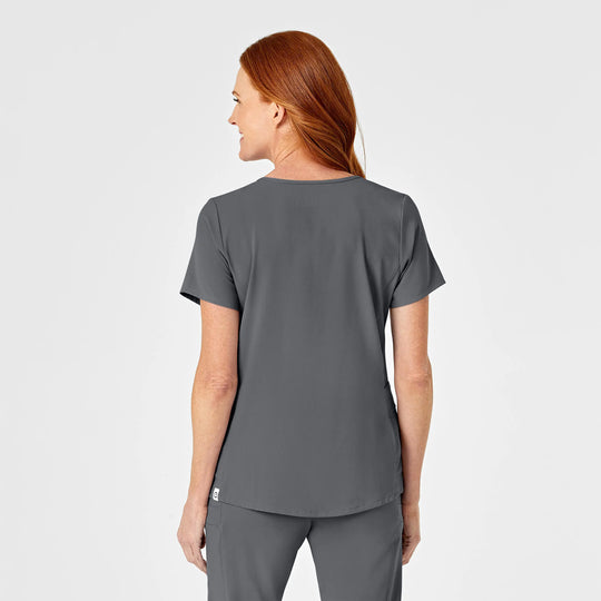 Wink Scrubs Women's RENEW Mock Wrap Scrub Top Pewter | scrub-supply.com