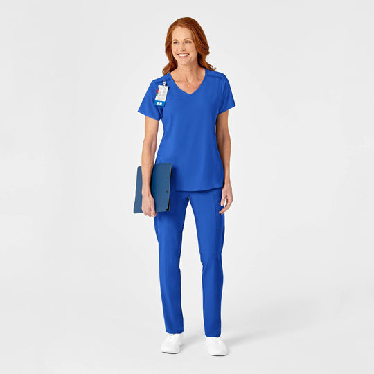 Wink Scrubs Women's RENEW Mock Wrap Scrub Top Royal Blue | scrub-supply.com