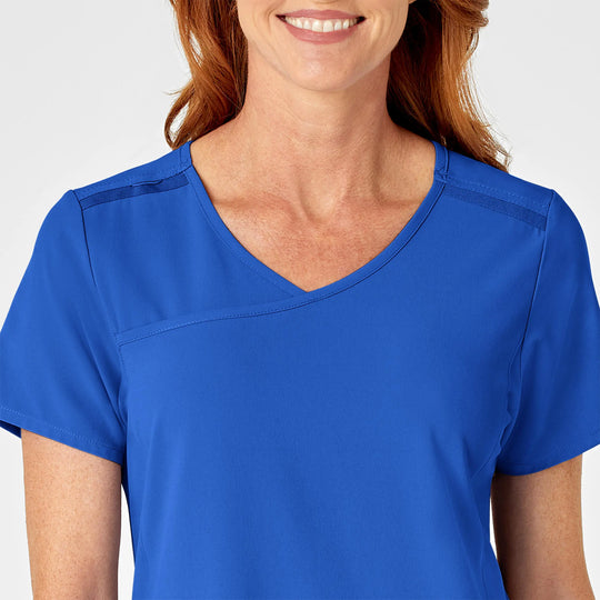 Wink Scrubs Women's RENEW Mock Wrap Scrub Top Royal Blue | scrub-supply.com