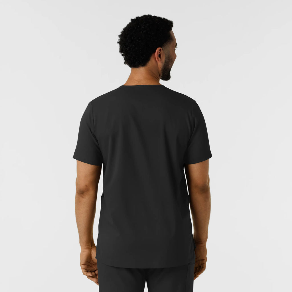 Wink Scrubs Men's Multi Pocket V-Neck Scrub Top Black | scrub-supply.com