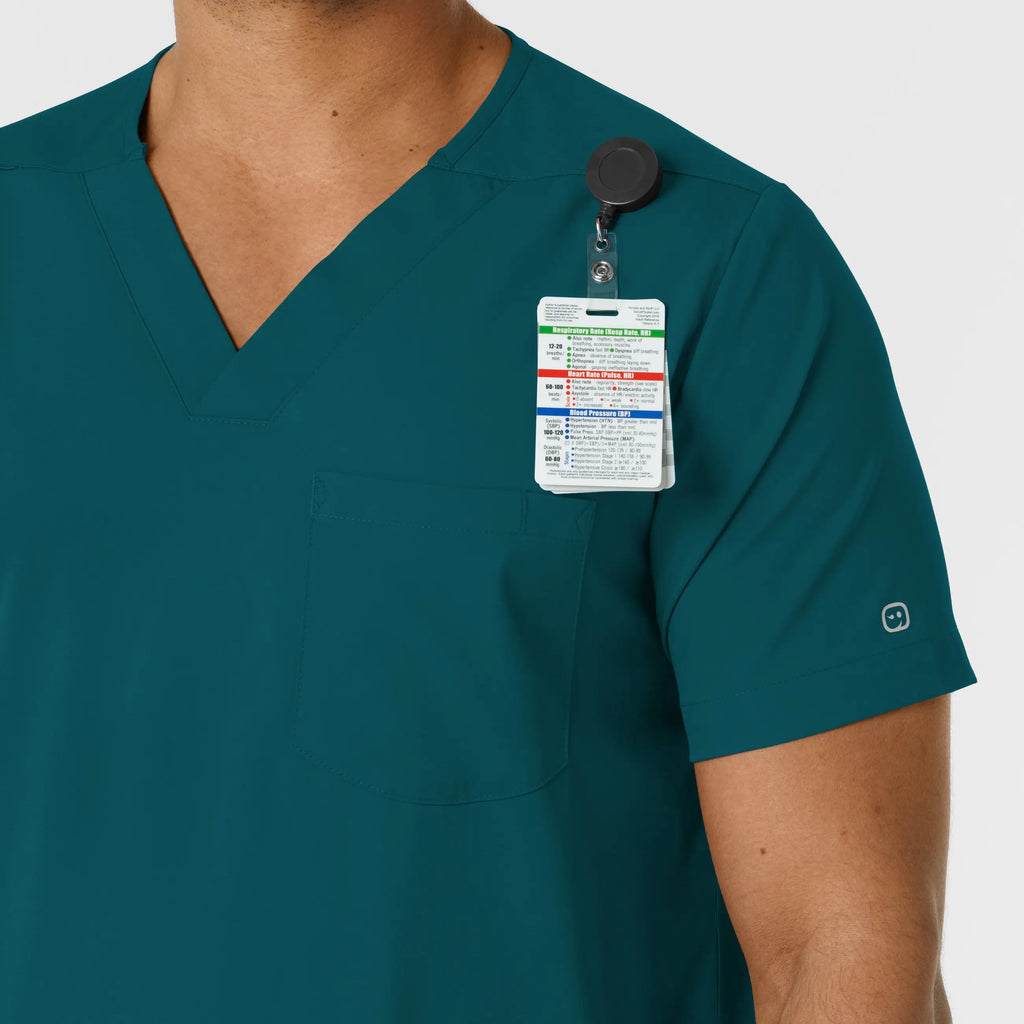 Wink Scrubs Men's Multi Pocket V-Neck Scrub Top Caribbean Blue | scrub-supply.com