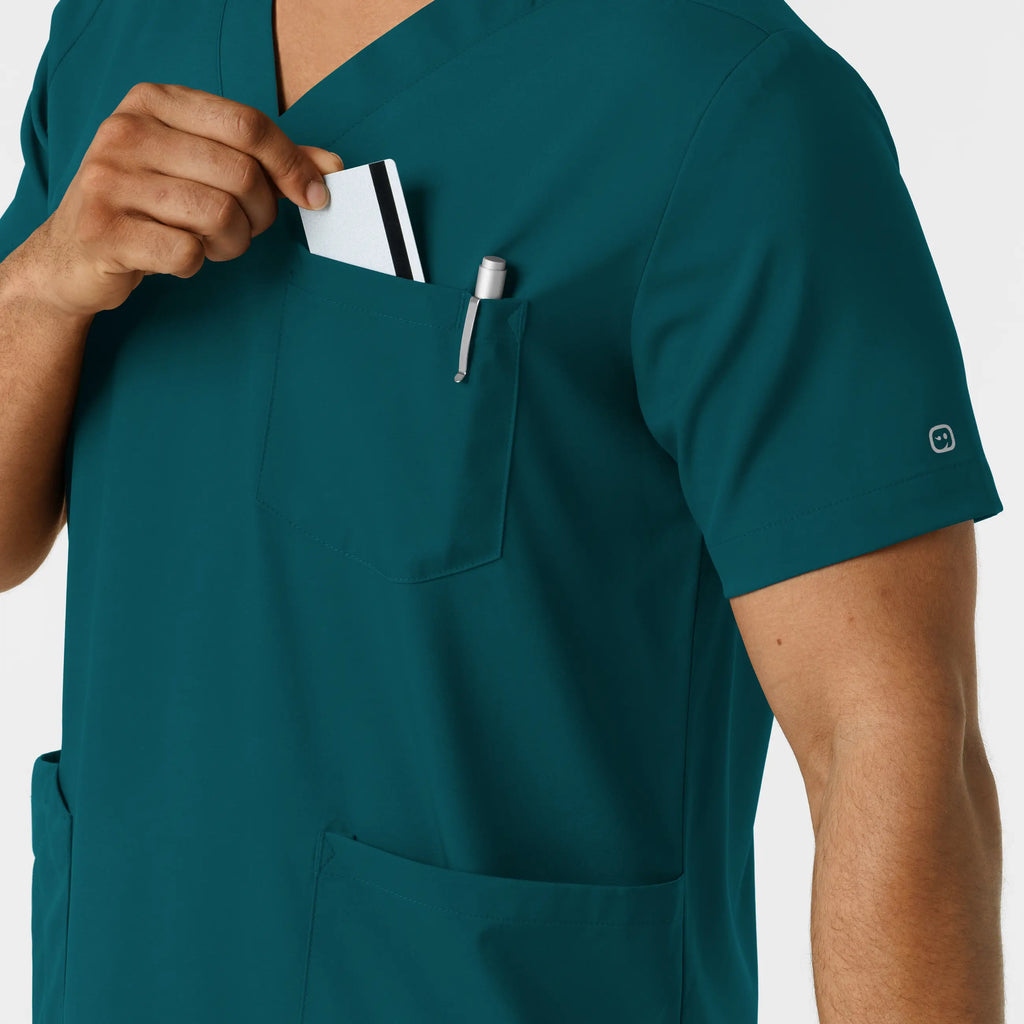 Wink Scrubs Men's Multi Pocket V-Neck Scrub Top Caribbean Blue | scrub-supply.com