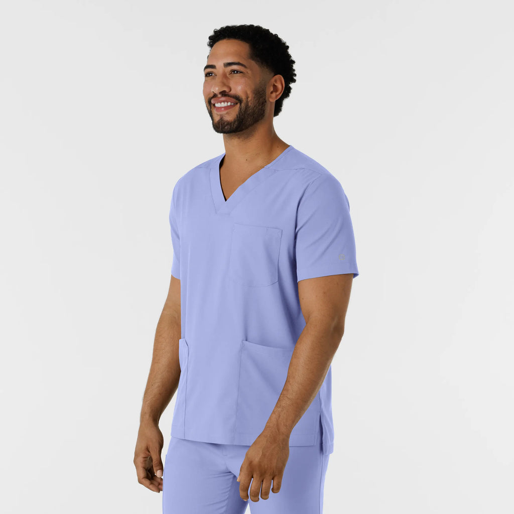 Wink Scrubs Men's Multi Pocket V-Neck Scrub Top Ceil Blue | scrub-supply.com