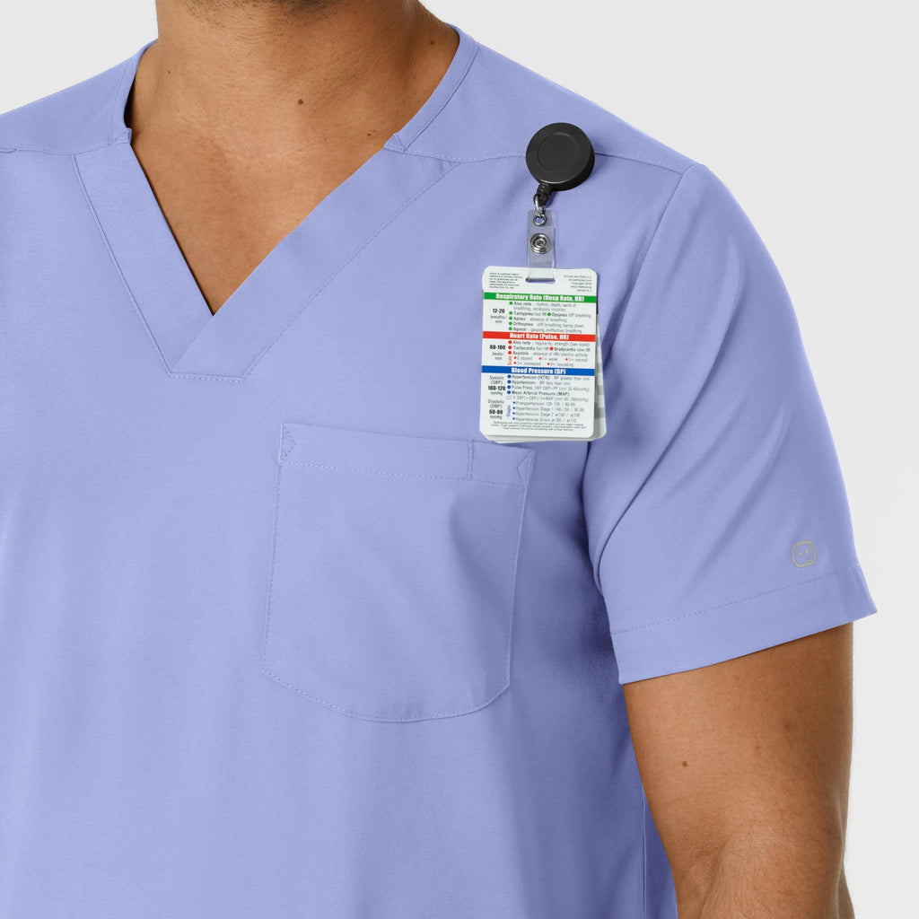 Wink Scrubs Men's Multi Pocket V-Neck Scrub Top Ceil Blue | scrub-supply.com