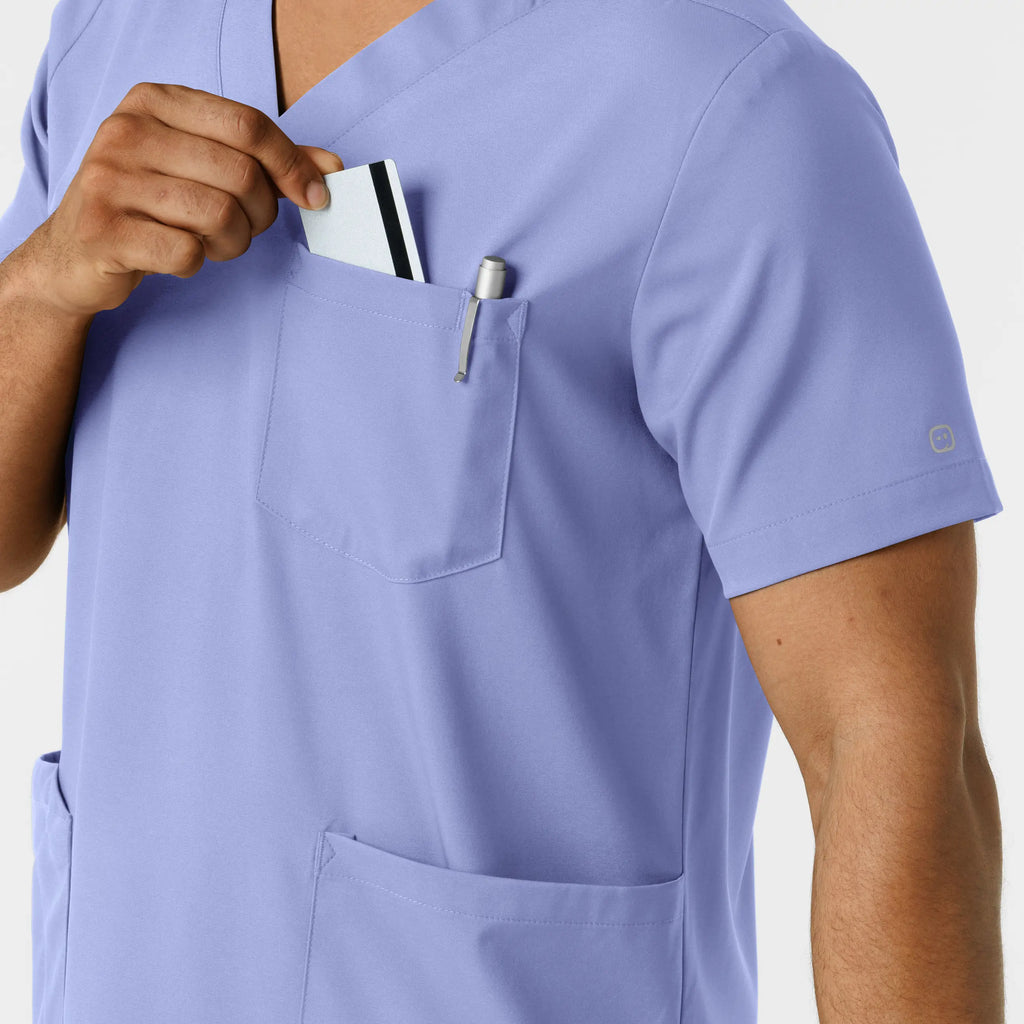 Wink Scrubs Men's Multi Pocket V-Neck Scrub Top Ceil Blue | scrub-supply.com