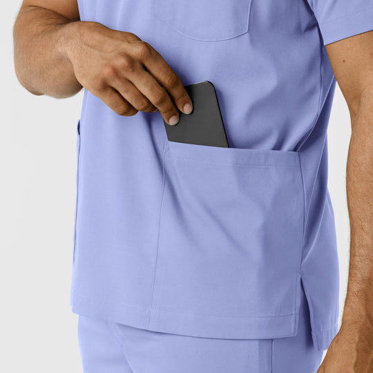 Wink Scrubs Men's Multi Pocket V-Neck Scrub Top Ceil Blue | scrub-supply.com
