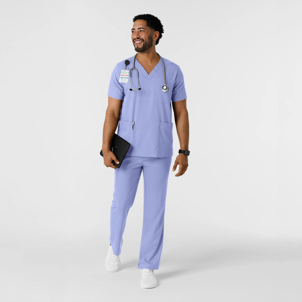 Wink Scrubs Men's Multi Pocket V-Neck Scrub Top Ceil Blue | scrub-supply.com