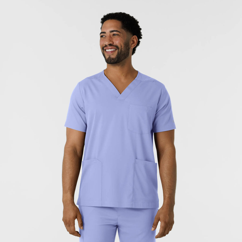 Wink Scrubs Men's Multi Pocket V-Neck Scrub Top Ceil Blue | scrub-supply.com