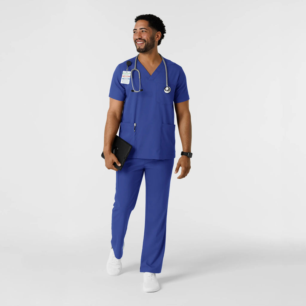 Wink Scrubs Men's Multi Pocket V-Neck Scrub Top Galaxy Blue | scrub-supply.com