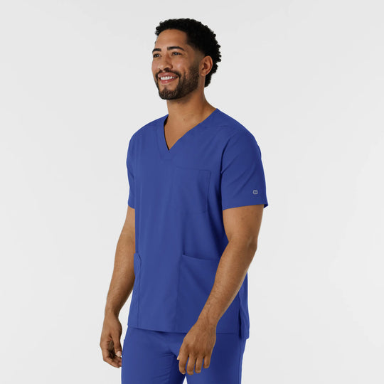 Wink Scrubs Men's Multi Pocket V-Neck Scrub Top Galaxy Blue | scrub-supply.com