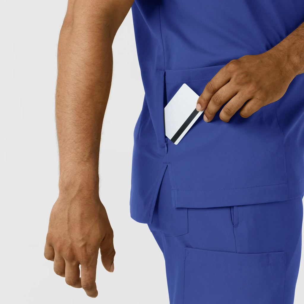 Wink Scrubs Men's Multi Pocket V-Neck Scrub Top Galaxy Blue | scrub-supply.com