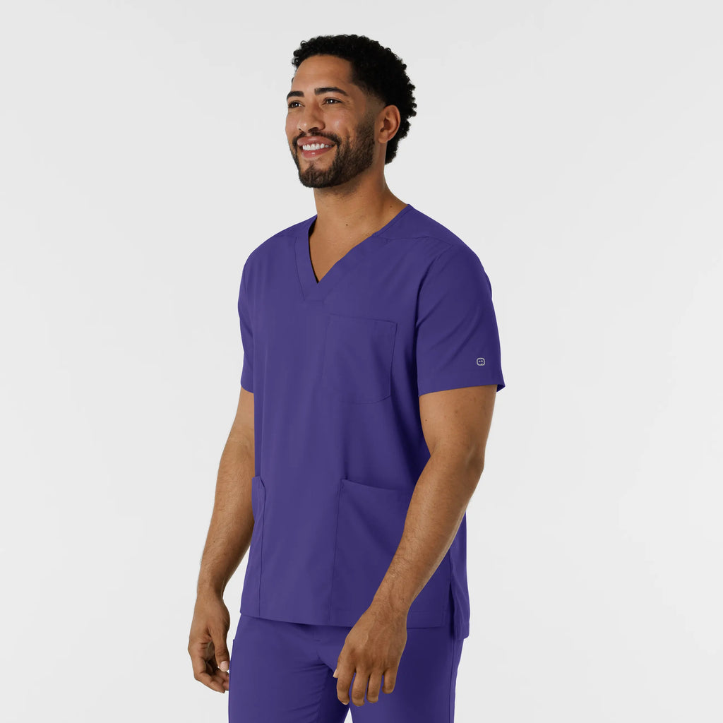 Wink Scrubs Men's Multi Pocket V-Neck Scrub Top Grape | scrub-supply.com