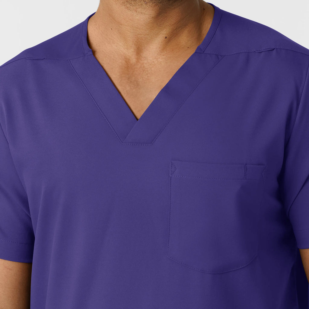 Wink Scrubs Men's Multi Pocket V-Neck Scrub Top Grape | scrub-supply.com