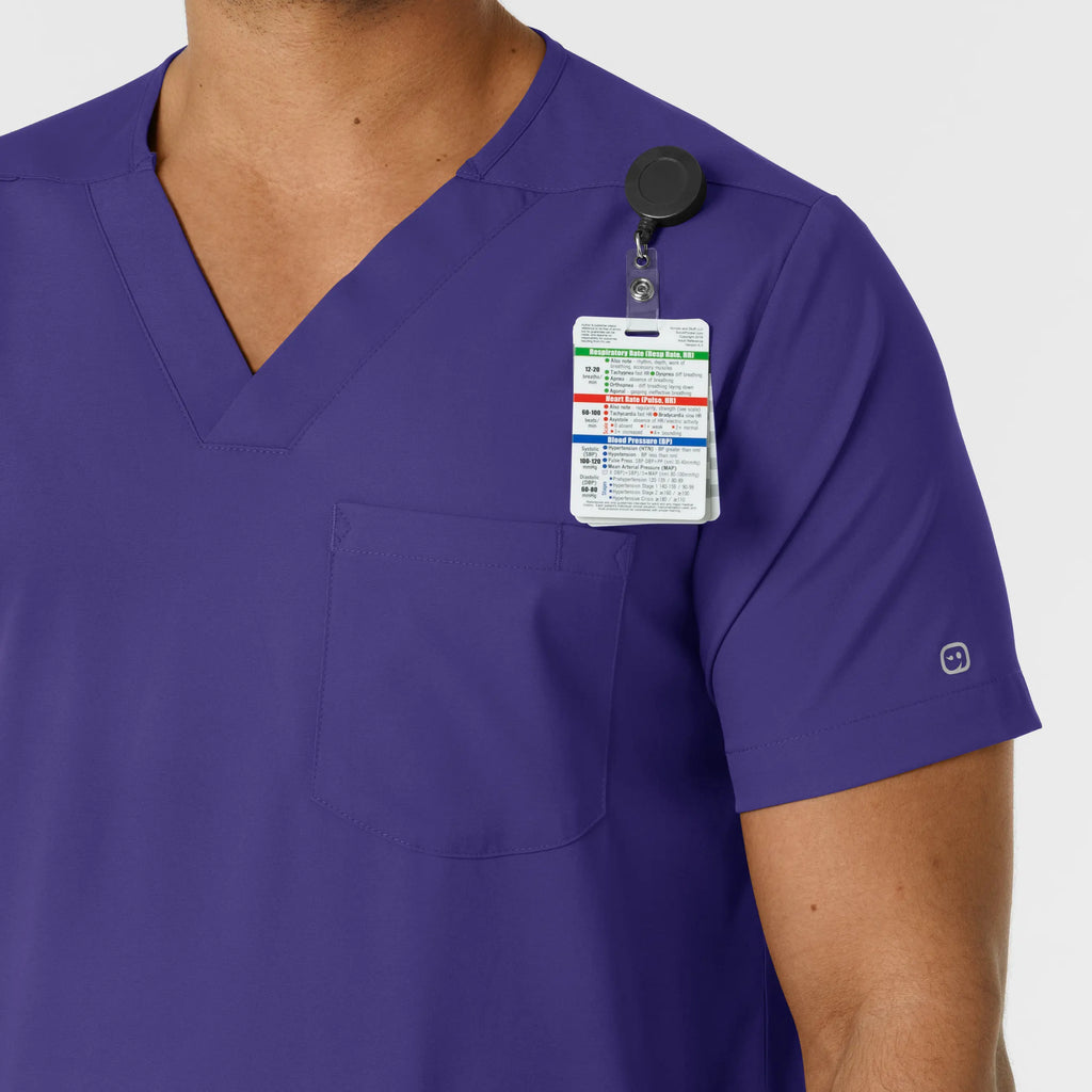 Wink Scrubs Men's Multi Pocket V-Neck Scrub Top Grape | scrub-supply.com