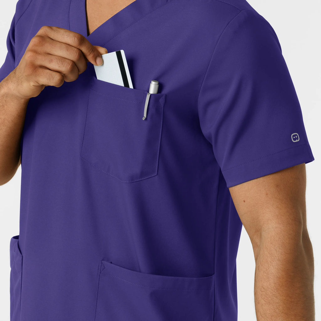 Wink Scrubs Men's Multi Pocket V-Neck Scrub Top Grape | scrub-supply.com