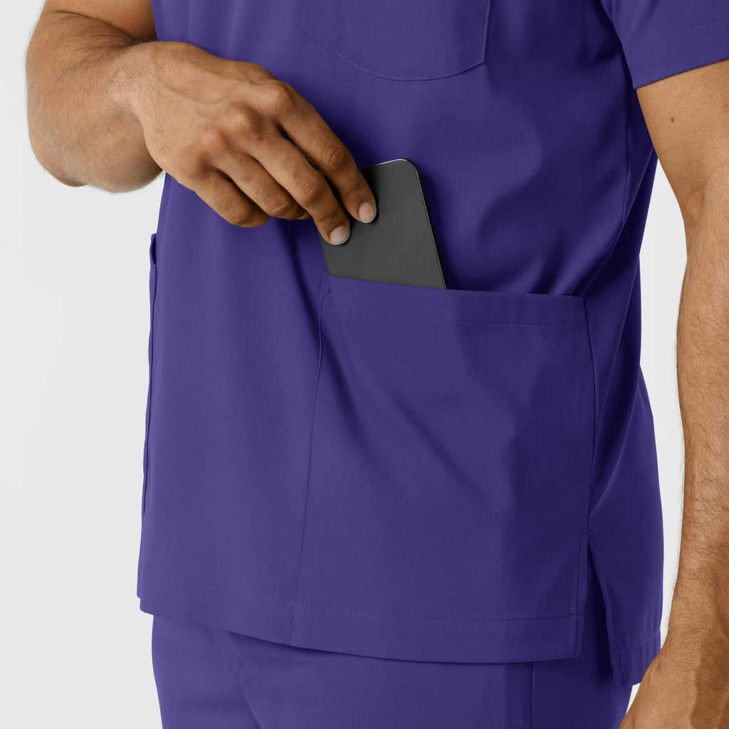 Wink Scrubs Men's Multi Pocket V-Neck Scrub Top Grape | scrub-supply.com