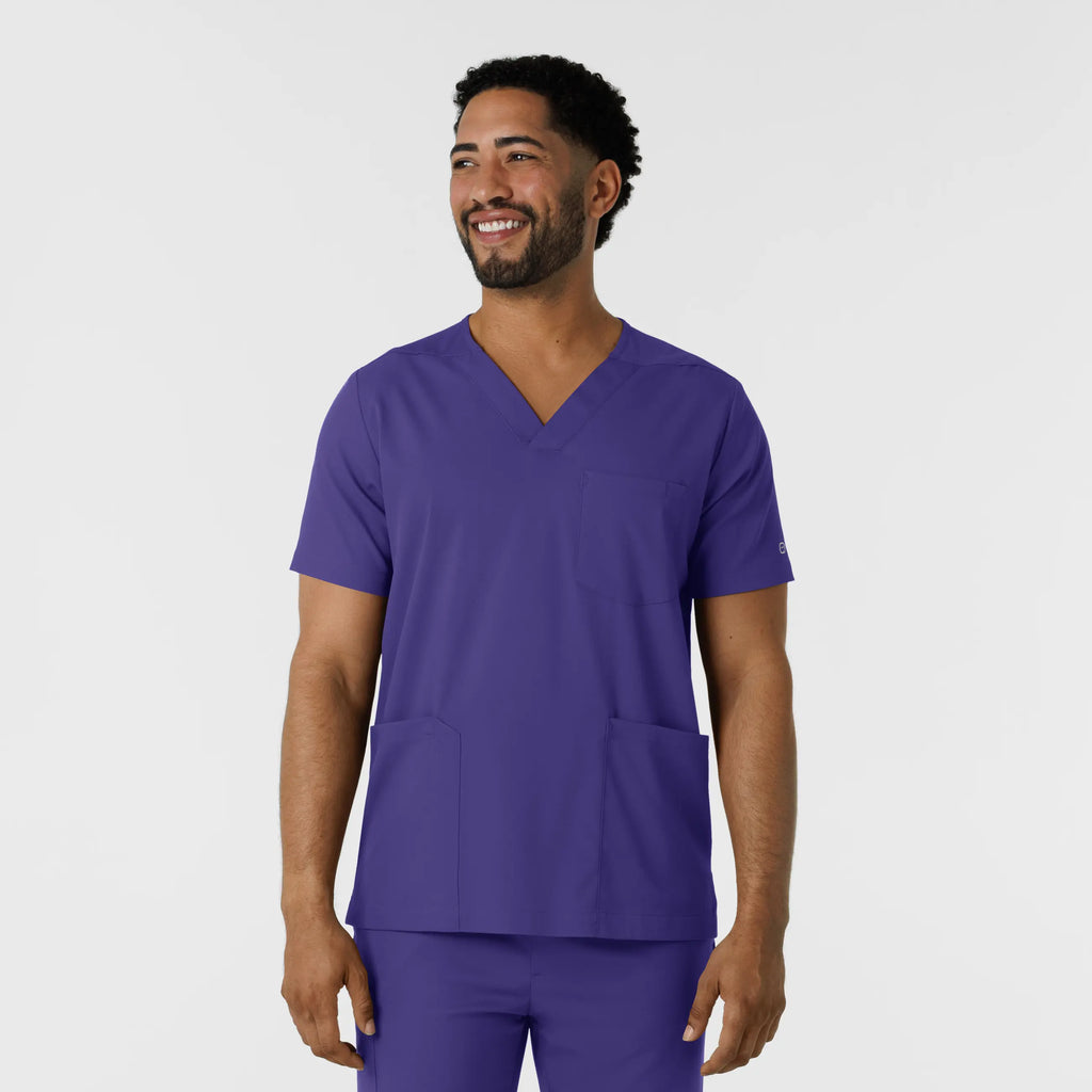 Wink Scrubs Men's Multi Pocket V-Neck Scrub Top Grape | scrub-supply.com