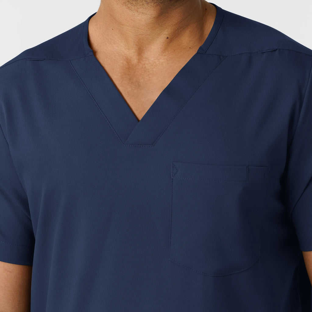 Wink Scrubs Men's Multi Pocket V-Neck Scrub Top Navy | scrub-supply.com