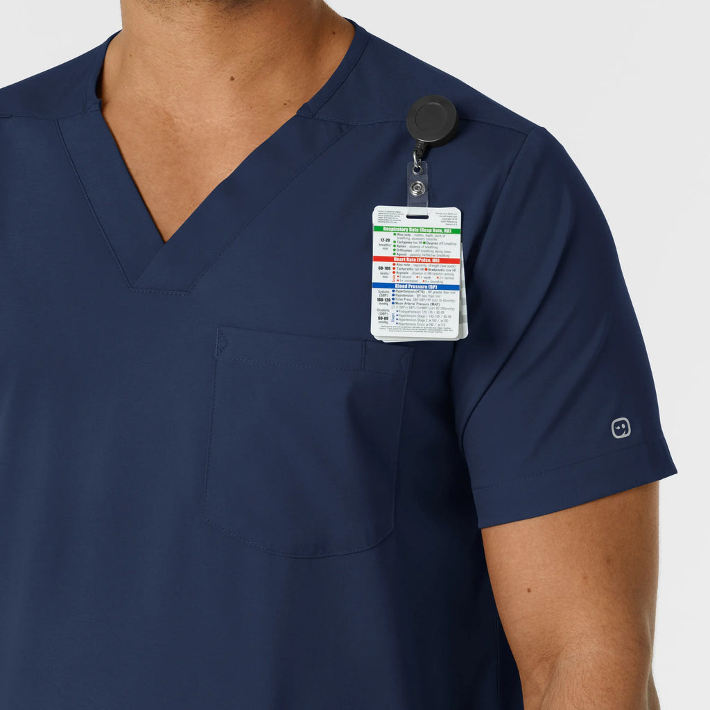 Wink Scrubs Men's Multi Pocket V-Neck Scrub Top Navy | scrub-supply.com