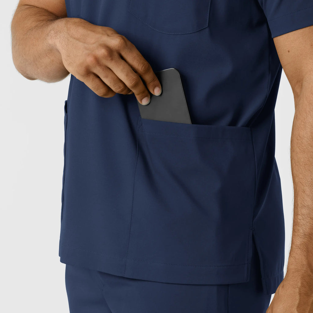 Wink Scrubs Men's Multi Pocket V-Neck Scrub Top Navy | scrub-supply.com