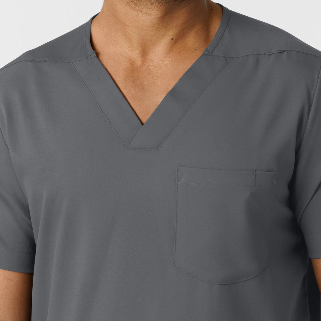 Wink Scrubs Men's Multi Pocket V-Neck Scrub Top Pewter | scrub-supply.com