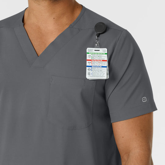 Wink Scrubs Men's Multi Pocket V-Neck Scrub Top Pewter | scrub-supply.com