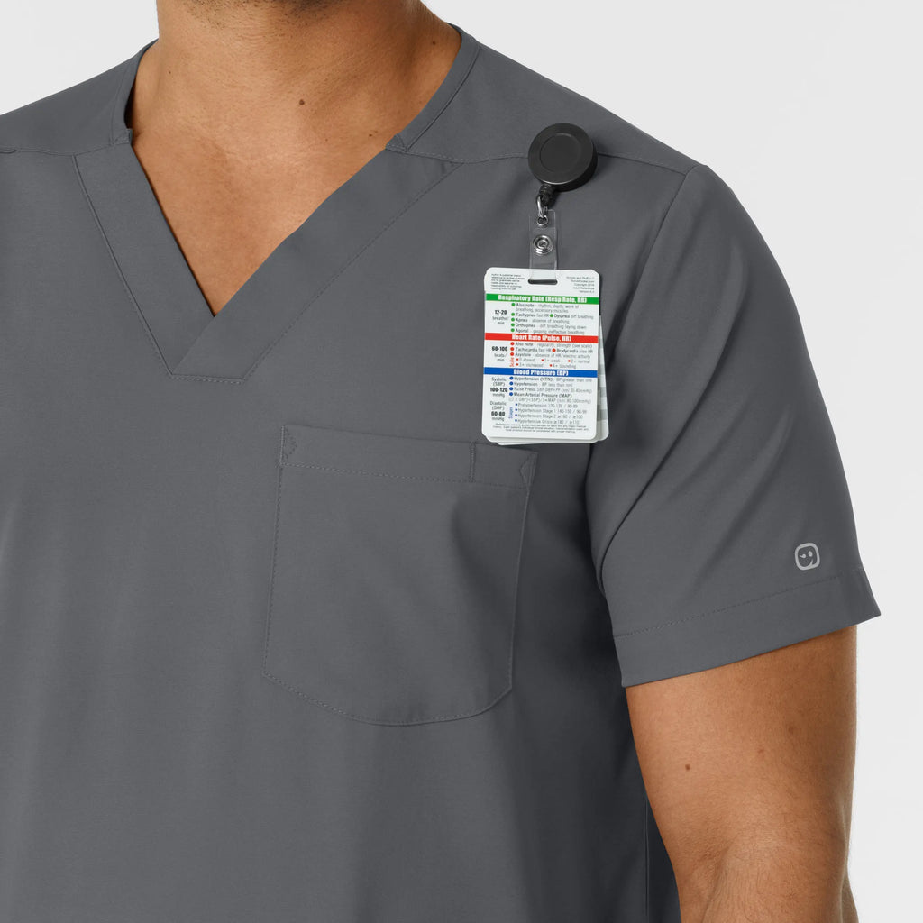 Wink Scrubs Men's Multi Pocket V-Neck Scrub Top Pewter | scrub-supply.com