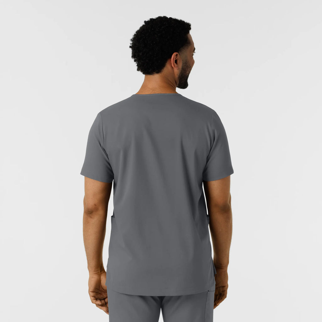 Wink Scrubs Men's Multi Pocket V-Neck Scrub Top Pewter | scrub-supply.com