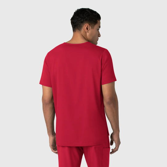 Wink Scrubs Men's Multi Pocket V-Neck Scrub Top Red | scrub-supply.com