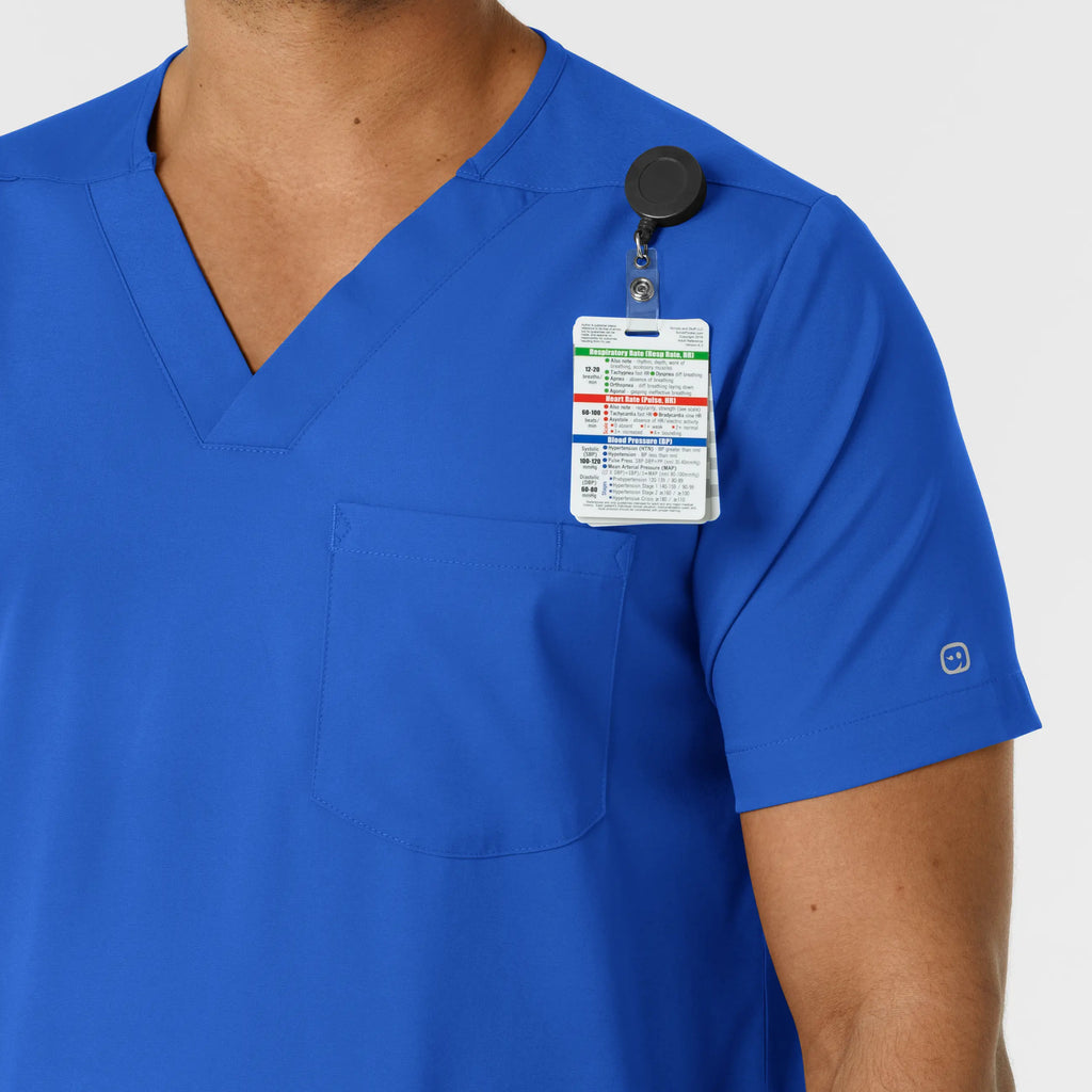 Wink Scrubs Men's Multi Pocket V-Neck Scrub Top Royal Blue | scrub-supply.com