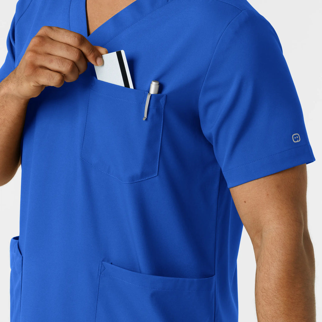 Wink Scrubs Men's Multi Pocket V-Neck Scrub Top Royal Blue | scrub-supply.com