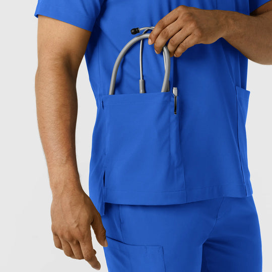 Wink Scrubs Men's Multi Pocket V-Neck Scrub Top Royal Blue | scrub-supply.com