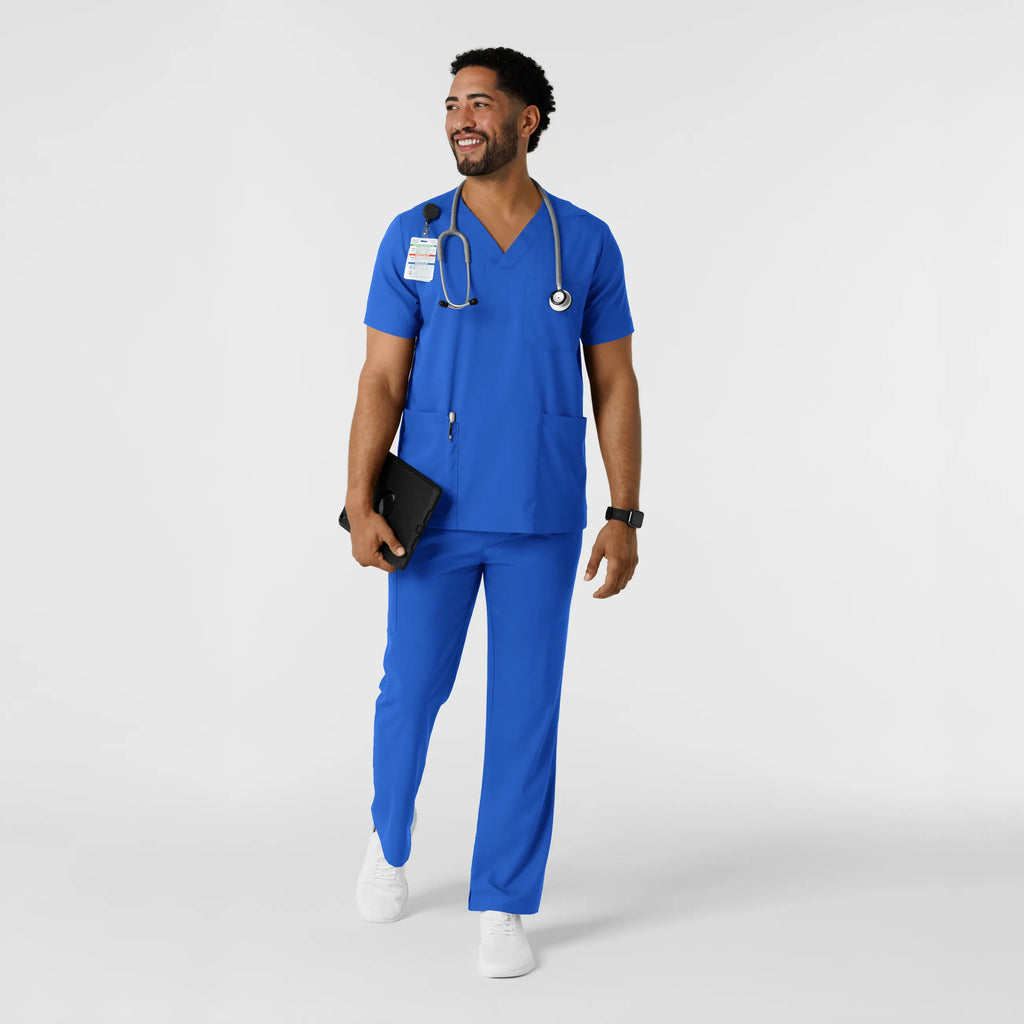 Wink Scrubs Men's Multi Pocket V-Neck Scrub Top Royal Blue | scrub-supply.com