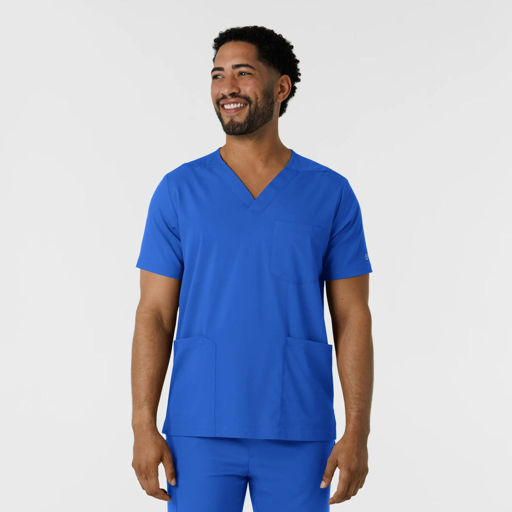 Wink Scrubs Men's Multi Pocket V-Neck Scrub Top Royal Blue | scrub-supply.com