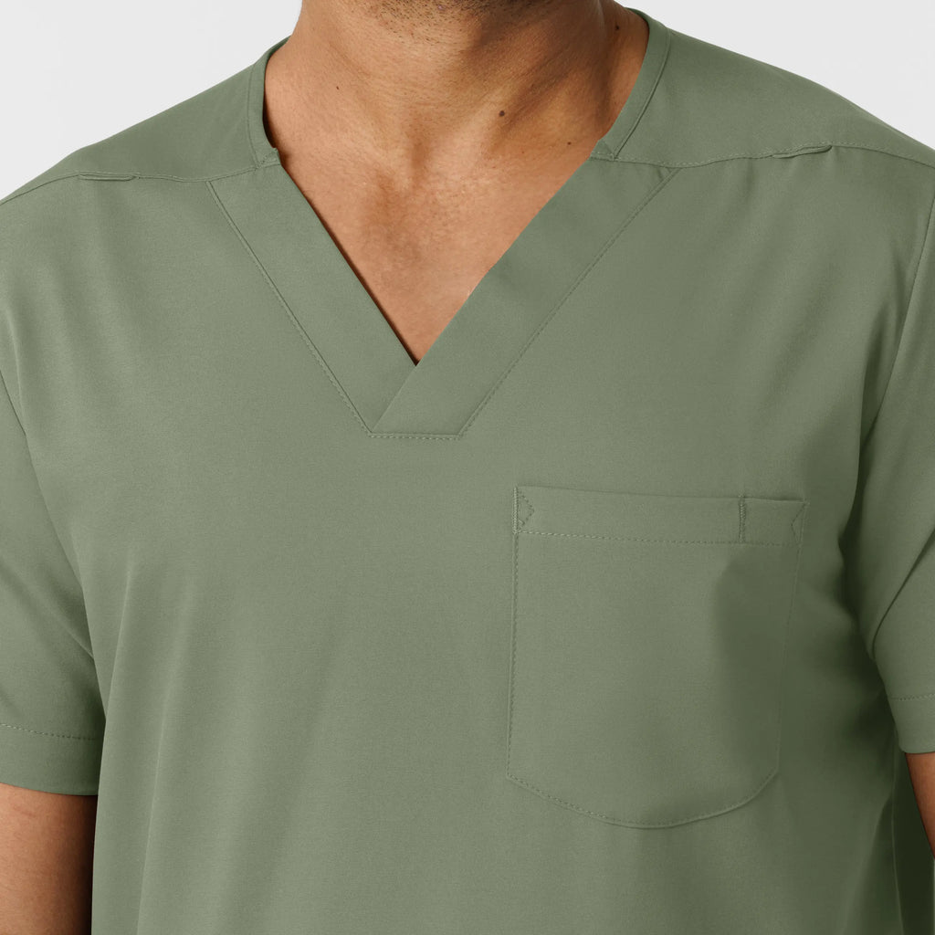 Wink Scrubs Men's Multi Pocket V-Neck Scrub Top Sage | scrub-supply.com